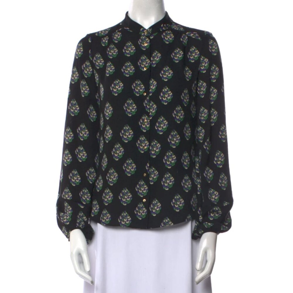 Diane Von Furstenberg "New Gyls" 100% Silk Blouse Size 8
